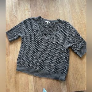 Cotton Crochet Short Sleeve Sweater